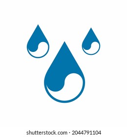 Water drops  droplet raindrops Yin-yang icon quality vector illustration cut	