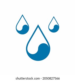 Water drops  droplet raindrops Yin-yang icon quality vector illustration cut	
