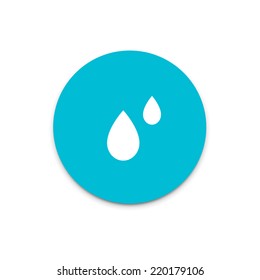 Water drops, ecology flat icon on colorful floating ui action button.
