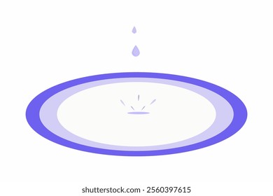 Water drops fall on the plate and splash
