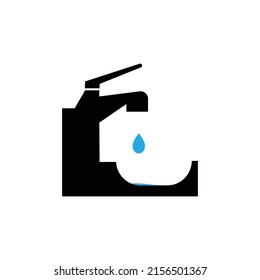 water drops from faucet icon illustration design