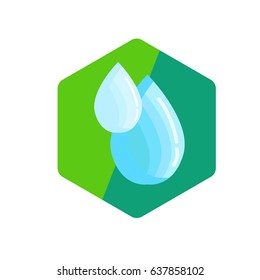 Water drops flat icon vector illustration 