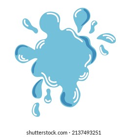 Agua. Drogas De Agua. Gotas, olas, lágrimas, salpicaduras, salpicaduras de naturaleza. Derrame líquido. Derrame de agua. Humedad de verano marina, frescura. Ilustración de dibujos animados
