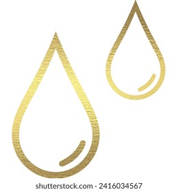 Water drops with golden texture