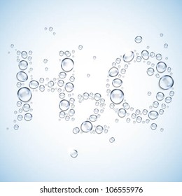 water drops H2O shaped - vector