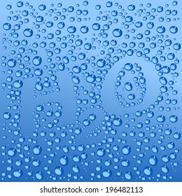 water drops H2O shaped - vector