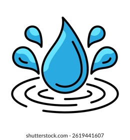 Water drops icon. Aqua or liquid thin line illustration.
