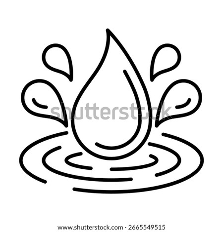 Water drops icon. Aqua or liquid thin line illustration.