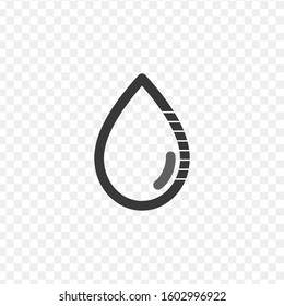 Water drops icon. Black Liquid drop symbol illustration. Outline waterdrop. Stock vector illustration isolated on white background.