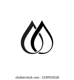 Water drops icon. Black drops icon. Outline waterdrop. Stock vector illustration isolated on white background.