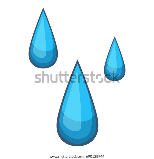 Water Drops Icon Cartoon Illustration Water Stock Vector (Royalty Free