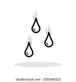 Water drops icon in flat style. Rain drops symbol for your web site design, logo, app, UI Vector EPS 10.