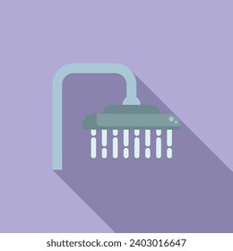 Water drops icon flat vector. Shower head. Bathing room cleanliness