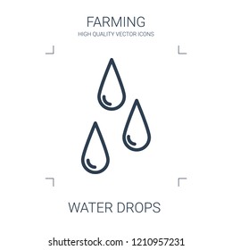 water drops icon. high quality line water drops icon on white background. from farming collection flat trendy vector water drops symbol. use for web and mobile