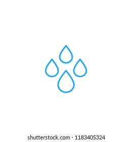 water drops icon, line