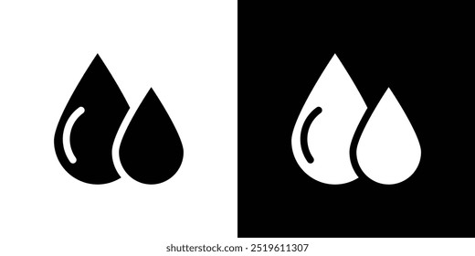 water drops icon linear logo isolated