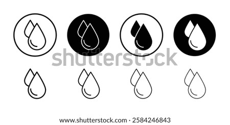 water drops icon linear logo isolated