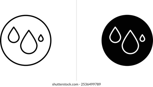 Water drops icon lined and isolated sign. Editable Stroke. Vector illustration