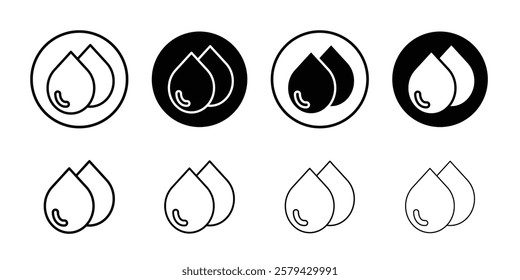water drops icon Outline thin set pack series