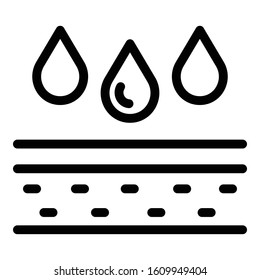Water drops icon. Outline water drops vector icon for web design isolated on white background