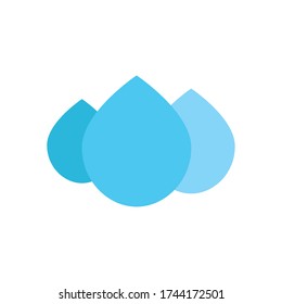 water drops icon over white background, flat style, vector illustration