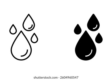 Water drops icon set. Editable vector pack of water line icons. A drop of water. Vector illustration on white background	
