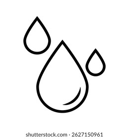 Gotas de agua icono conjunto. Paquete de Vector editable de iconos de línea de agua. Una gota de agua. Ilustración vectorial sobre fondo blanco