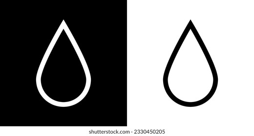 Water drops icon set. Water or rain drop vector icon illustration.