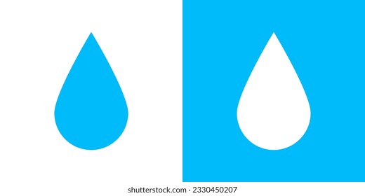 Water drops icon set. Water or rain drop vector icon illustration.