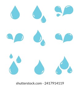 Water Drops Icon Set Vector Design.