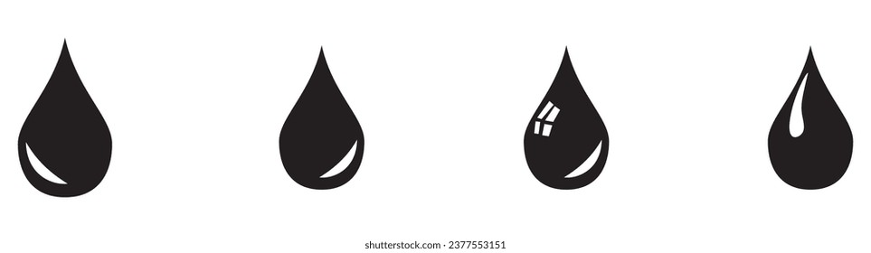 water drops icon sets. vector isolated.