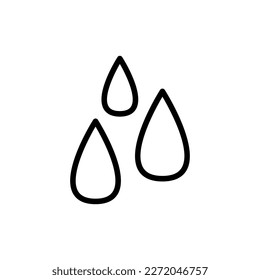 Water drops icon in simple style. Flat design. Black and white picture. Vector illustration.
