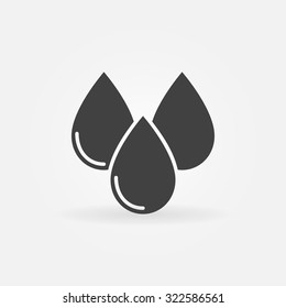 Water drops icon - vector black aqua logo or symbol made of three drops