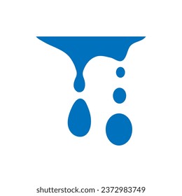 El agua cae en el vector de iconos. Señal de ilustración de agua. Símbolo spray. Logo del océano. Marca marina.