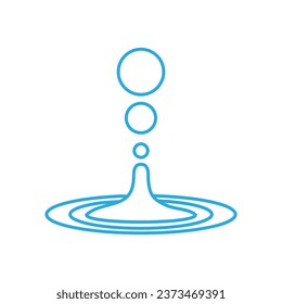 El agua cae en el vector de iconos. Señal de ilustración de agua. Símbolo spray. Logo del océano. Marca marina.