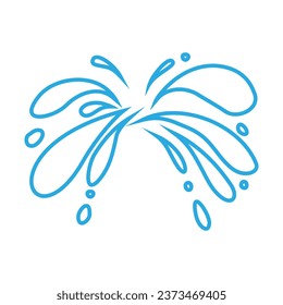 El agua cae en el vector de iconos. Señal de ilustración de agua. Símbolo spray. Logo del océano. Marca marina.