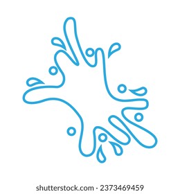 El agua cae en el vector de iconos. Señal de ilustración de agua. Símbolo spray. Logo del océano. Marca marina.