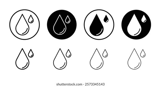 water drops icon vector line logo mark or symbol set collection outline style