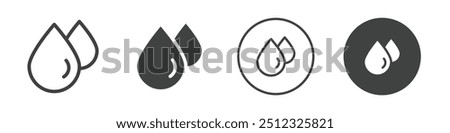 Water drops icon Vector logo outline