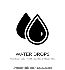 water drops icon vector on white background, water drops trendy filled icons from Agriculture farming and gardening collection, water drops simple element illustration