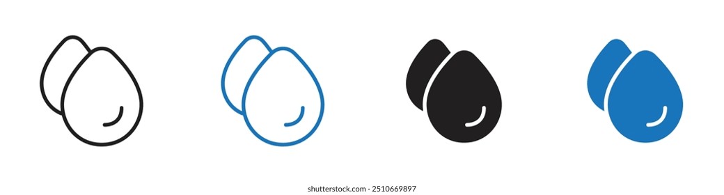 Esquema del conjunto de Vector de icono de gotas de agua
