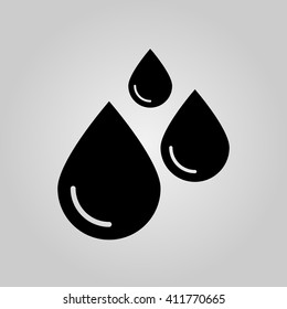 water drops icon vector, solid illustration, pictogram isolated on gray