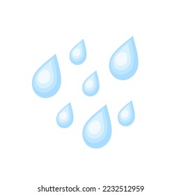 Water drops icon. Weather forecast. Concept of weather and other elements of nature. Simple vector flat illustration isolated on white.