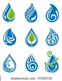 water drops icons