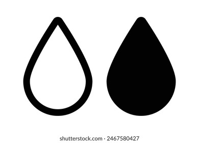 Water drops icons. Water drop shape. Vector illustration