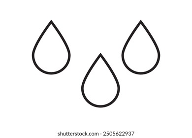 Gotas de agua iconos. Forma de gota de agua. Gotas de agua azules y negras. Ilustración vectorial