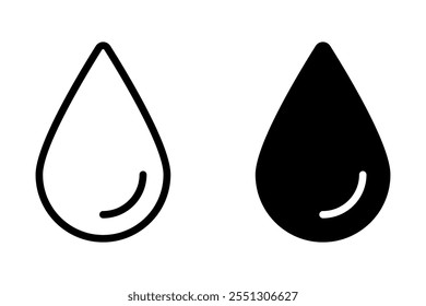 Water drops icons. Water drop shape. Vector illustration