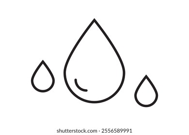 Water drops icons. Water drop shape. Blue annd black water drops. Vector illustration