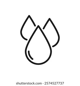 Water drops icons. Water drop shape. Vector illustration.