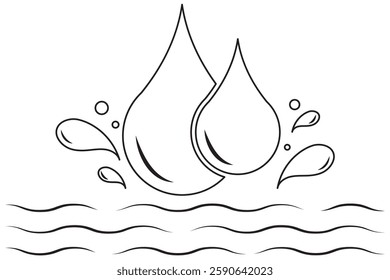 Water drops icons. Water drop shape. Blue an d black water drops.  1176